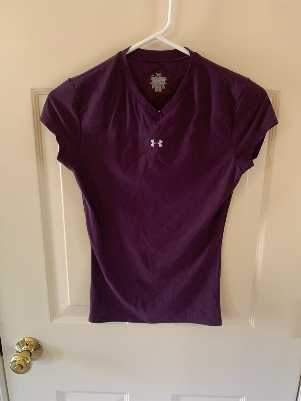 Under Armour Women's Deep Purple V-Neck Athletic Tee